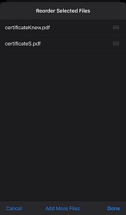 Select Add More Files to add more PDFs